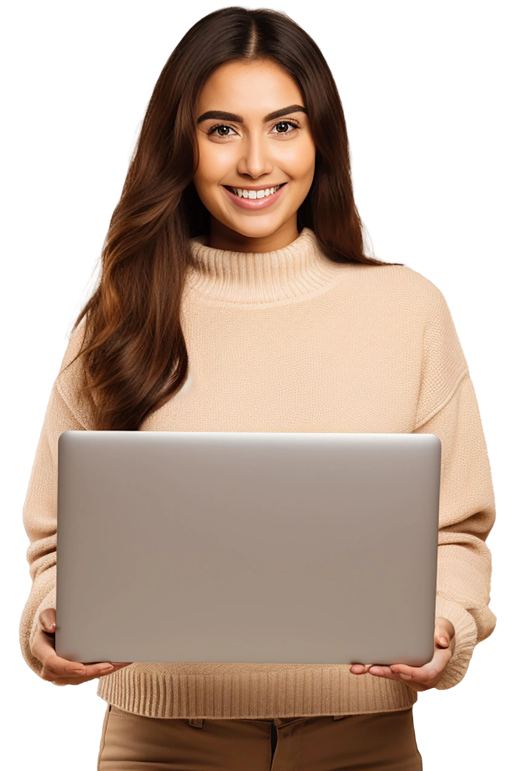 Recepcionista de clínica sorrindo